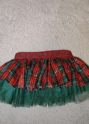 Новогодняя фатиновая юбочка на девочку 0-12 месяцев, 1 год, юбка, юбка