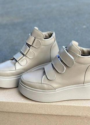 Шкіряні черевики на байкі розмір 37