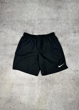 Nike dri-fit running gym athletic shorts size m black swoosh спортивні шорти