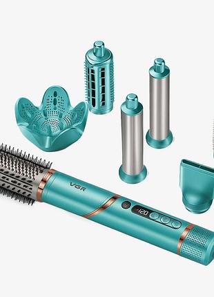 Фен-стайлер для волосся 7в1 vgr v-477 blue professional 1400 вт 7 насадок