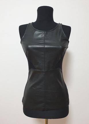 Майка еко шкіра zara ⚫️
