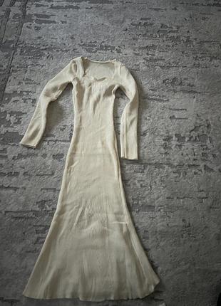 Сукня рубчик молочна