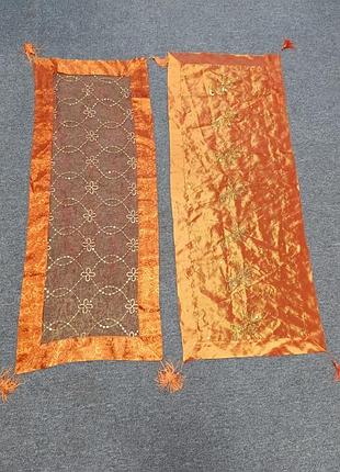 Раннер, дорожки на стол или салфетки на комод/набор с пайетками и вышивкой