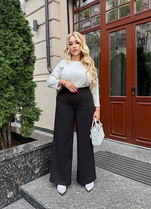 Женские теплые брюки палаццо, женские кашемировые брюки палаццо