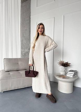 Сукня вʼязана з трикотажу жіноча тепла