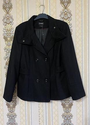 Вовняне пальто, чорне не довге пальто шерсть