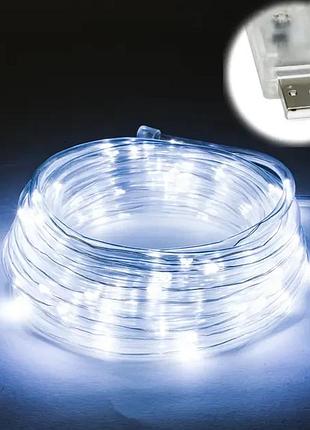 Гірлянда usb світлодіодна для дому роса холодний білий 10 м