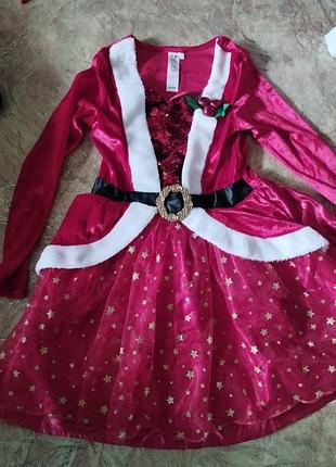 Платье новогоднее на девочку 7-8 лет