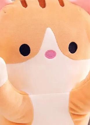 Мягкая игрушка кот длинний 50см подушка обнимашка коричневый