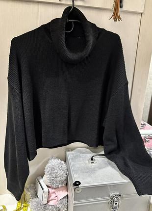 Светр водолазка вільний чорний hm divided