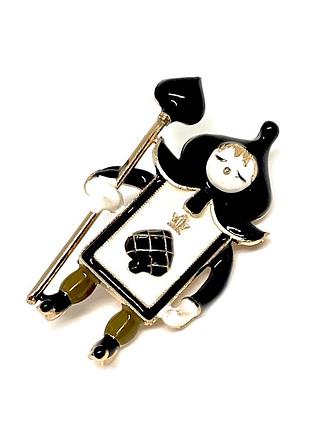 Тренд женская золотистая брошь изысканный аксессуар на одежду стильная брош значок пен