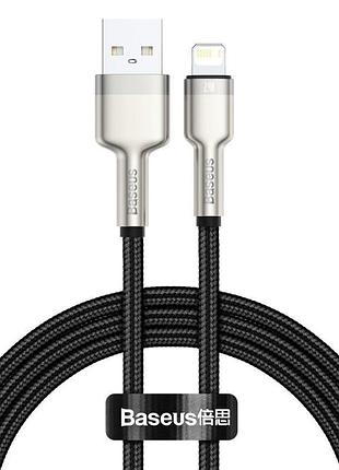 Дата кабель baseus cafule series metal usb to lightning 2.4a (2m) (caljk-b0) black