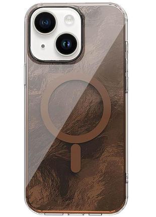 Чохол tpu shiny mountain (magfit) для apple iphone 15 (6.1") chocolate