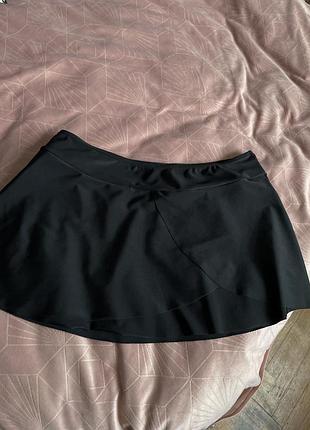 Коротка спортивна еластична спідниця чорна під шорти розмір с жіноча кльош