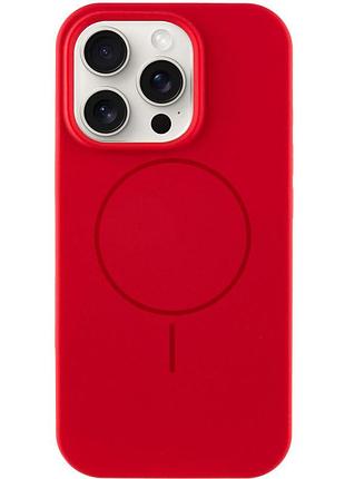 Чехол silicone case full protective (aa) no logo with magsafe для apple iphone 15 pro (6.1") красный / red