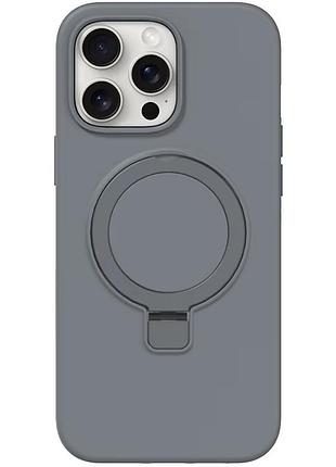 Чехол silicone case full protective no logo with ring для apple iphone 12 pro / 12 (6.1") grey
