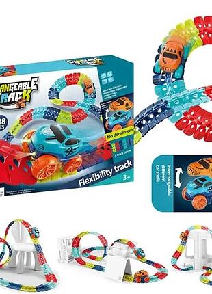 Автомобільна гоночна траса з машинкою гнучкий гоночний трек з машинками cheangeble track 138 pcs