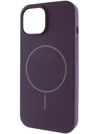 Чехол silicone case full protective (aa) no logo with magsafe для apple iphone 15 plus (6.7") фиолетовый / elderberry