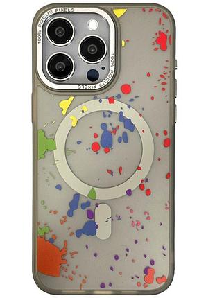 Чехол tpu+pc flush with magsafe для apple iphone 13 pro max (6.7") titanium grey