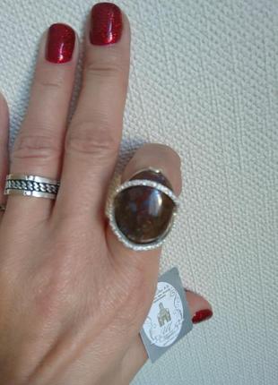 Серебряное кольцо с яшмой р18.5 , 925 , серебро1 фото