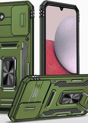 Ударопрочный чехол camshield army ring для samsung galaxy s24+ оливковый / army green