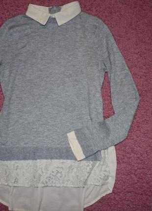 Пуловер з сорочкою2 фото