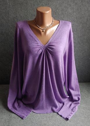 Ефектний пуловер вбудованого кольору 56-58 розміру