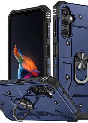 Ударопрочный чехол pathfinder ring для samsung galaxy a34 5g синий / navy