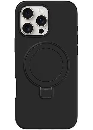 Чохол silicone case full protective no logo with ring для apple iphone 16 pro (6.3") black
