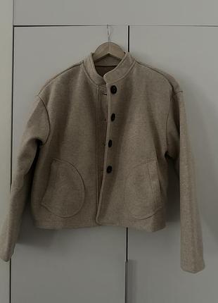 Smile chic зручна та приємна до шкіри коротка куртка, повсякденний ребристий комір-стійка на ґудзиках, хакі