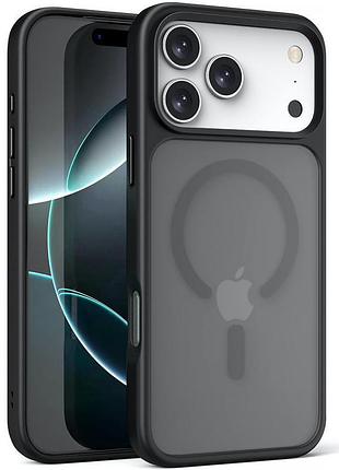 Tpu+pc чехол metal buttons with magsafe для apple iphone 17 pro max (6.9") черный / black