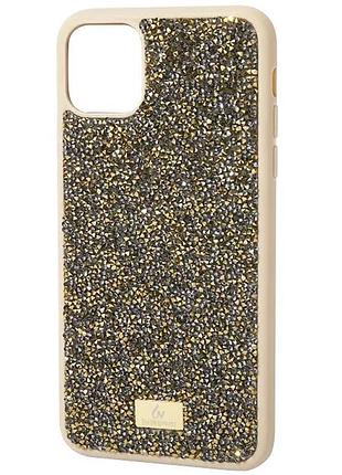 Tpu чехол bling world rock diamond для apple iphone 14 plus (6.7") золотой