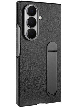 Кожаный чехол leather case (aaa) with stand для samsung galaxy z fold7 black