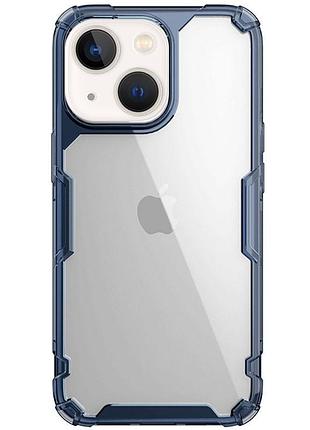 Tpu чехол nillkin nature pro series для apple iphone 13 / 14 (6.1") синий (прозрачный)