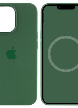 Чохол silicone case (aaa) with magsafe and animation для apple iphone 13 pro (6.1") зелений / clover