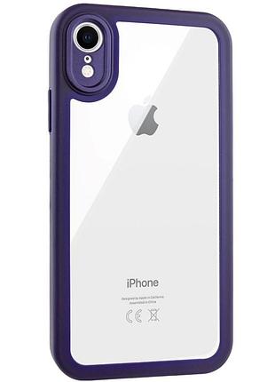 Tpu чехол transparent + colour 1,5mm для apple iphone xr (6.1") purple