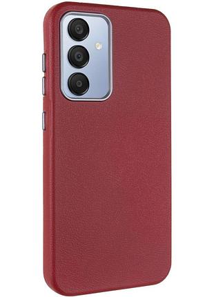 Кожаный чехол leather case metal buttons для samsung galaxy s23 fe red