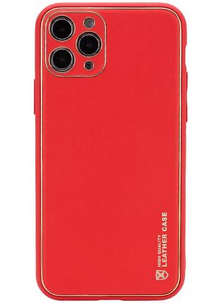 Кожаный чехол xshield для apple iphone 12 pro max (6.7") красный / red