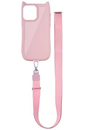 Чехол tpu getman cat with straps для apple iphone 15 pro (6.1") pink