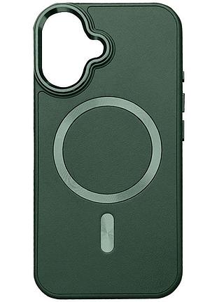 Кожаный чехол snapcase with magsafe для apple iphone 16 (6.1") green
