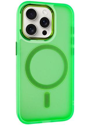 Чехол tpu+pc lily with magsafe для apple iphone 13 pro (6.1") neon green