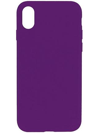 Чехол silicone case full protective (aa) no logo для apple iphone x / xs (5.8") фиолетовый / ultra violet