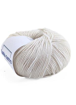 Пряжа merinocot/мерінокот, молочний 14194, lana gatto