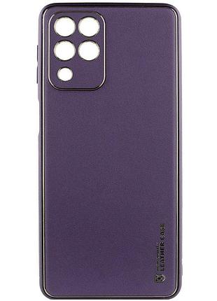 Кожаный чехол xshield для samsung galaxy m33 5g фиолетовый / dark purple