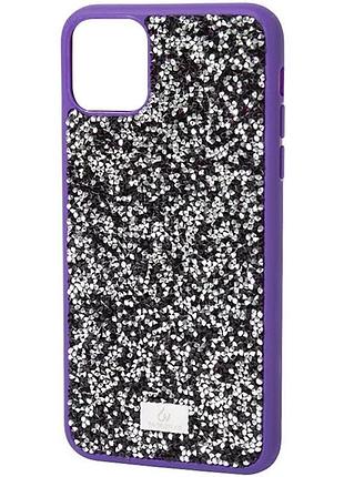 Tpu чохол bling world rock diamond для apple iphone 14 plus (6.7") фіолетовий