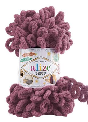 Пряжа alize puffy/ализе пуффи, сухая роза 28