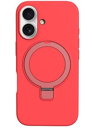 Чехол silicone case full protective no logo with ring для apple iphone 16 (6.1") red