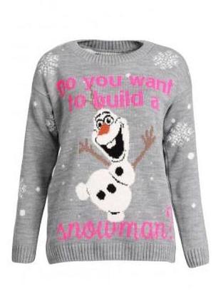 Новогодний свитр снеговик храброе сердце slick Англия ⛄❄️⛄