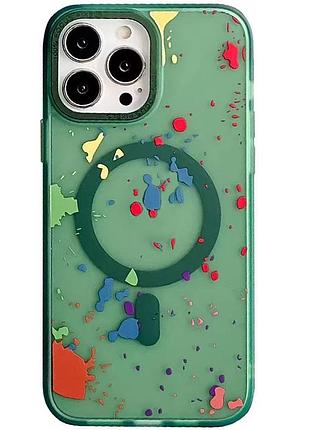 Чохол tpu+pc flush with magsafe для apple iphone 15 pro max (6.7") dark green