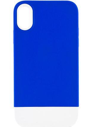 Чехол tpu+pc bichromatic для apple iphone x / xs (5.8") navy blue / white